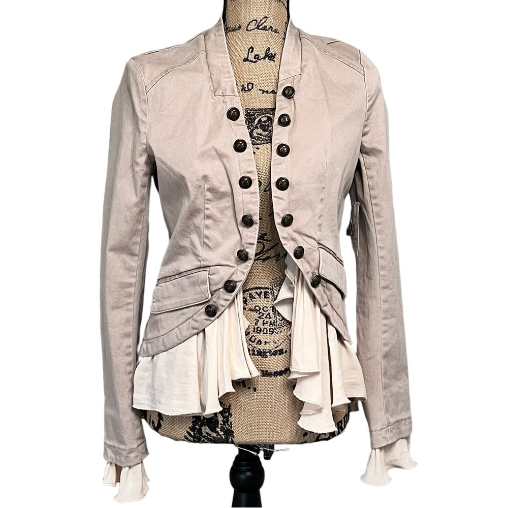 NWT!! Free People Ruffles Romance Jacket Ivory Sz XS.
